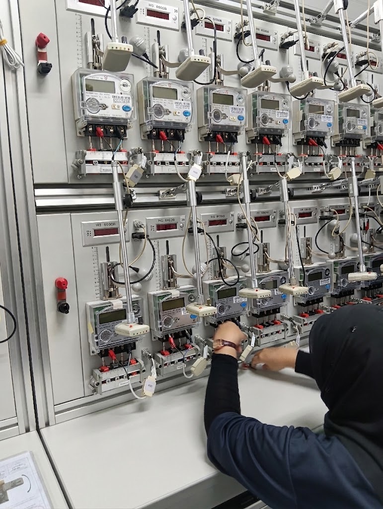 Accredited electric meter testing laboratory benches