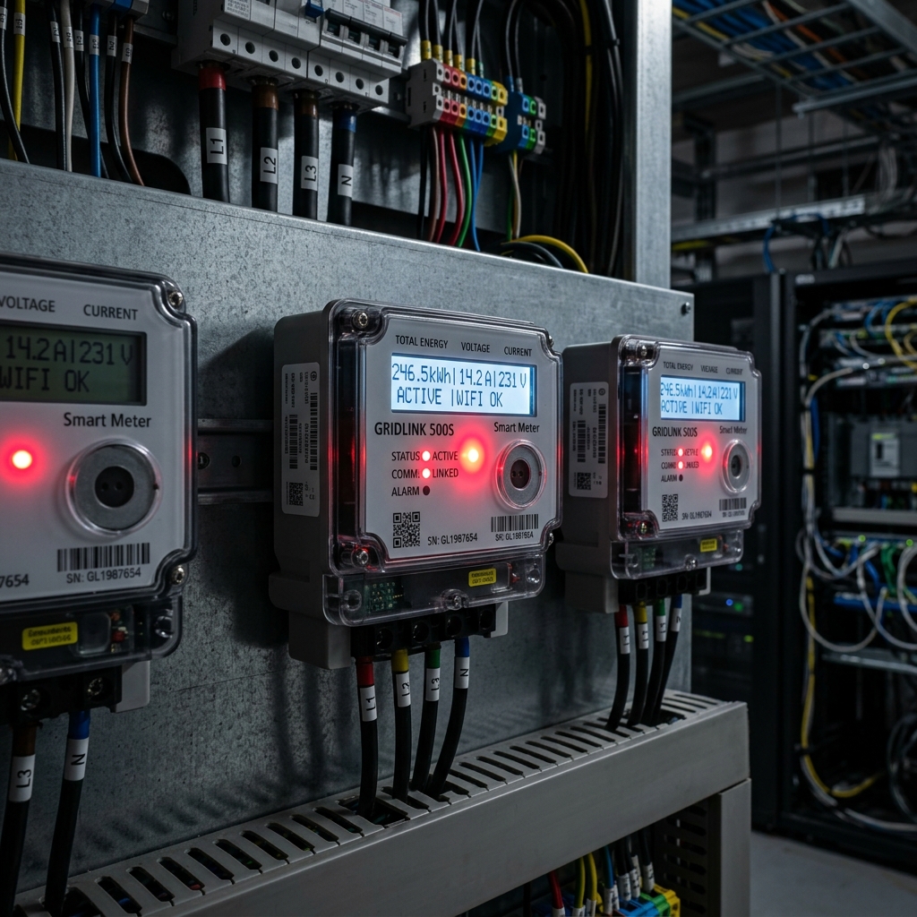 Electric meter face with rating and identity markings